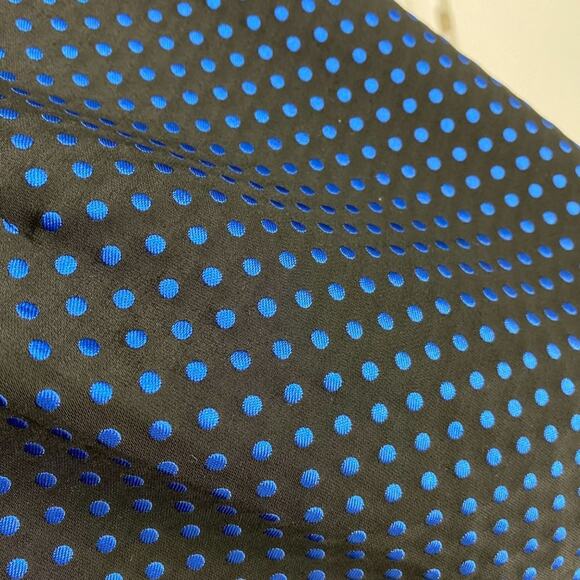 Lulus Lovely Night Jacquard Dress Womens XS Blue Polka Dot Off the Shoulder NWT - Picture 9 of 12